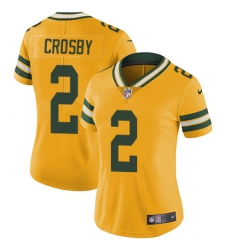 Women's Nike Green Bay Packers #2 Mason Crosby Limited Gold Rush Vapor Untouchable NFL Jersey