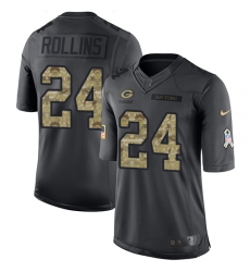 Men's Nike Green Bay Packers #24 Quinten Rollins Limited Black 2016 Salute to Service NFL Jersey