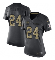Women's Nike Green Bay Packers #24 Quinten Rollins Limited Black 2016 Salute to Service NFL Jersey