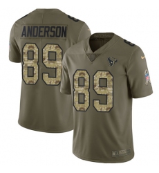 Men's Nike Houston Texans #89 Stephen Anderson Limited Olive/Camo 2017 Salute to Service NFL Jersey