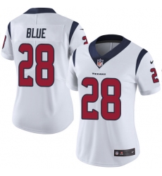 Women's Nike Houston Texans #28 Alfred Blue Limited White Vapor Untouchable NFL Jersey