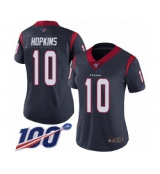 Women's Nike Houston Texans #10 DeAndre Hopkins Navy Blue Team Color Vapor Untouchable Limited Player 100th Season NFL Jersey