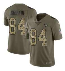 Youth Nike Houston Texans #84 Ryan Griffin Limited Olive/Camo 2017 Salute to Service NFL Jersey