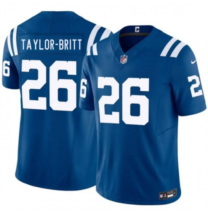 Men's Indianapolis Colts #26 Cam Taylor-Britt Blue 2026 F.U.S.E. Vapor Limited Football Stitched Jersey
