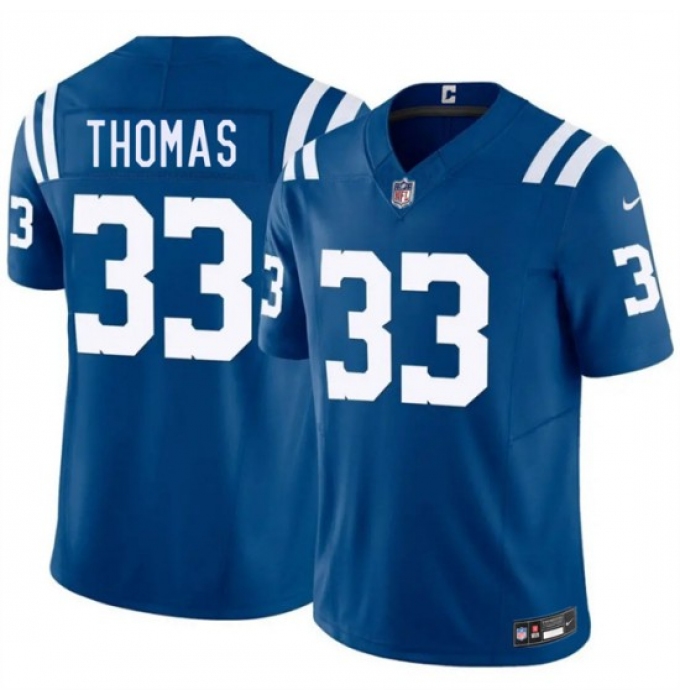 Men's Indianapolis Colts #33 Juanyeh Thomas Blue 2026 F.U.S.E. Vapor Limited Football Stitched Jersey