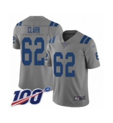 Youth Indianapolis Colts #62 Le'Raven Clark Limited Gray Inverted Legend 100th Season Football Jersey