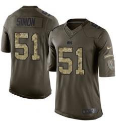 Men's Nike Indianapolis Colts #51 John Simon Elite Green Salute to Service NFL Jersey