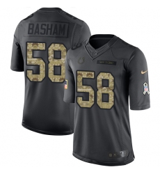 Men's Nike Indianapolis Colts #58 Tarell Basham Limited Black 2016 Salute to Service NFL Jersey