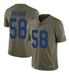 Youth Nike Indianapolis Colts #58 Tarell Basham Limited Olive 2017 Salute to Service NFL Jersey