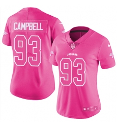 Women's Nike Jacksonville Jaguars #93 Calais Campbell Limited Pink Rush Fashion NFL Jersey