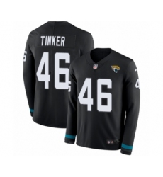 Youth Nike Jacksonville Jaguars #46 Carson Tinker Limited Black Therma Long Sleeve NFL Jersey