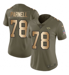 Women's Nike Jacksonville Jaguars #78 Jermey Parnell Limited Olive/Gold 2017 Salute to Service NFL Jersey