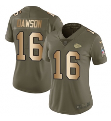 Women's Nike Kansas City Chiefs #16 Len Dawson Limited Olive/Gold 2017 Salute to Service NFL Jersey