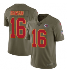 Youth Nike Kansas City Chiefs #16 Len Dawson Limited Olive 2017 Salute to Service NFL Jersey
