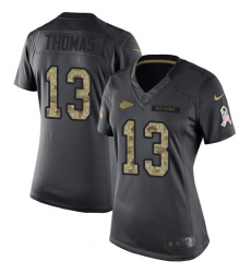 Women's Nike Kansas City Chiefs #13 De'Anthony Thomas Limited Black 2016 Salute to Service NFL Jersey