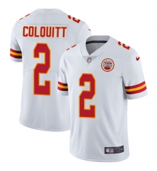 Men's Nike Kansas City Chiefs #2 Dustin Colquitt White Vapor Untouchable Limited Player NFL Jersey