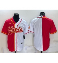 Men's Kansas City Chiefs Blank Red White Two Tone With Patch Cool Base Stitched Baseball Jersey