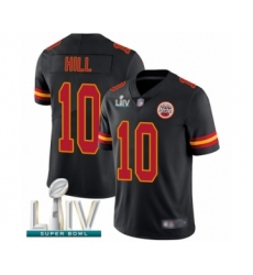 Men's Kansas City Chiefs #10 Tyreek Hill Limited Black Rush Vapor Untouchable Super Bowl LIV Bound Football Jersey